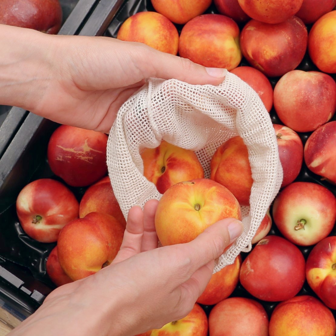 Reusable Produce Mesh Bags – Set of 8 (Organic Cotton)
