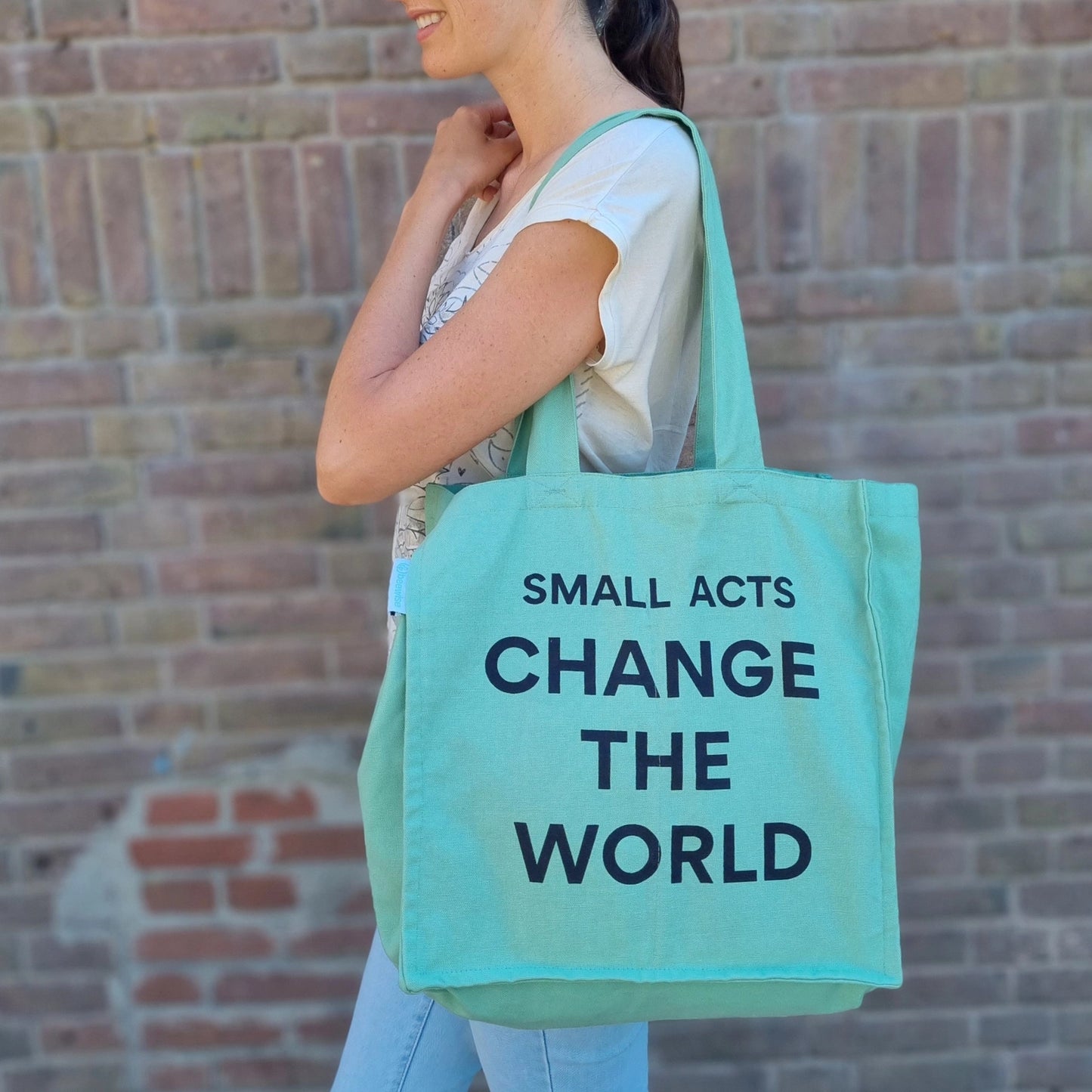 Reusable Multi-Pocket Tote – “Small Acts Change the World”