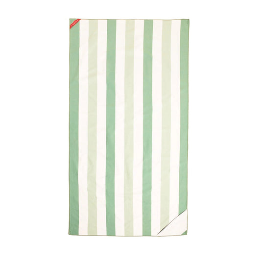 Striped Microfiber Beach Towel – Fast Drying with Zip Pocket