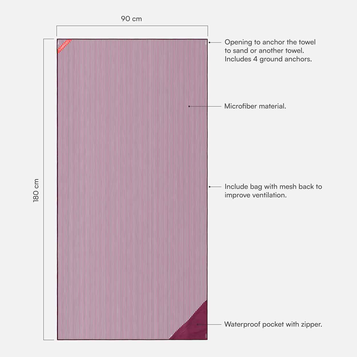 ISOLA Microfiber Beach Towel – Lightweight & Sand-Free